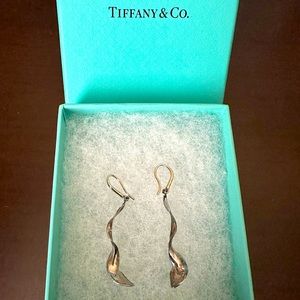 Tiffany & Co. Sterling Silver Spiral Orchid Hook Earrings